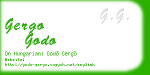 gergo godo business card